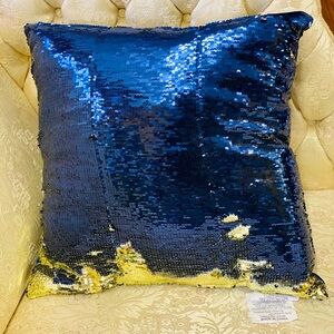 Navy and Gold Sequin Pillow